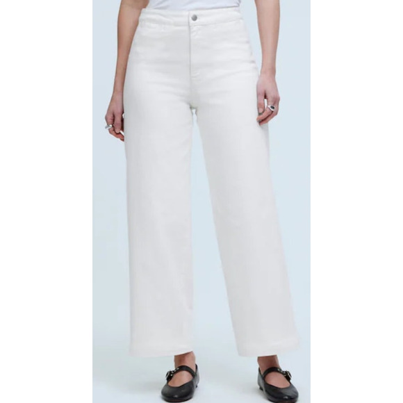 Madewell Emmett Wide Leg Cropped Welt Pocket Jeans US Women's 32P - Picture 1 of 8